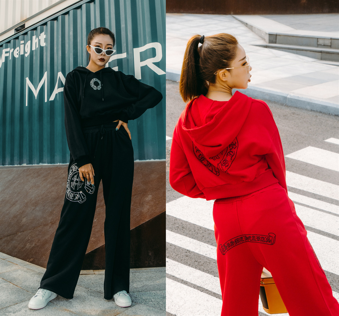 时尚休闲套装纯棉水钻2022