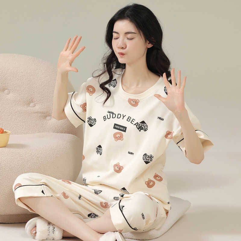 芬腾清女纯棉可外穿家居服