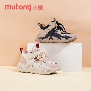 冬季 魔术贴皮面防水舒适运动棉鞋 新款 老爹鞋 二棉加绒时尚 牧童童鞋