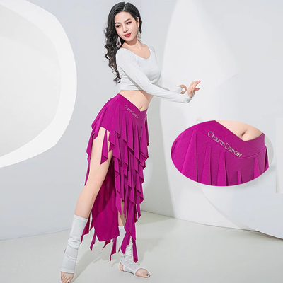 倾城之舞肚皮舞练功服套装2024春夏新款长袖动感流苏裙团体练习服