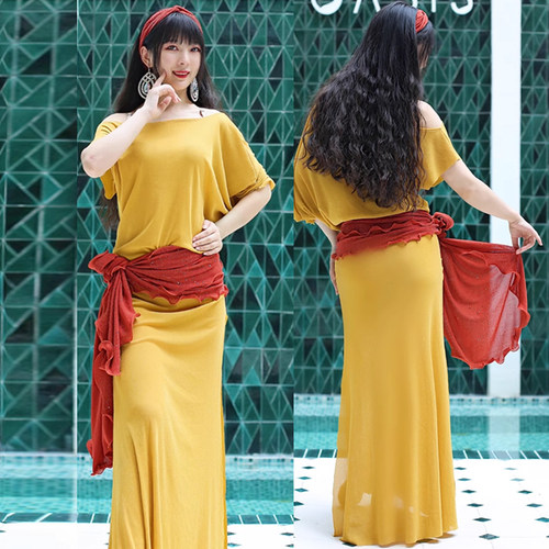 肚皮舞服装女练功服baladi袍子