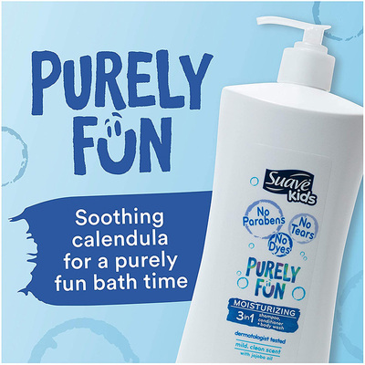 Suave Kids美国丝华芙洗护沐3合1儿童洗发水顺滑大童自然味828ml