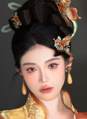新中式新娘头饰复古高级感发夹