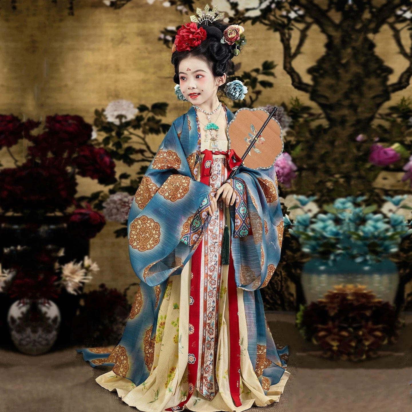 出租女童汉服儿童复原款供养人神仙服古装中国风超仙唐制大袖古风