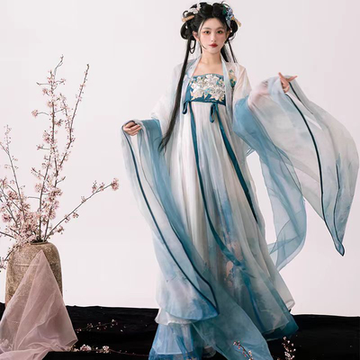 出租 花仙记【海棠春宴】原创刺绣诃子裙绣花大袖衫汉服唐制