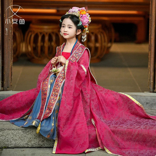 出租汉服女童宋制大袖衫霞帔中国风儿童古装摄影走秀唐装礼服春秋