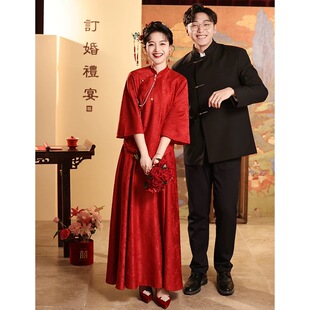 出租】孕妇敬酒服新娘回门订婚礼服女新中式婚服大码胖mm遮肚子
