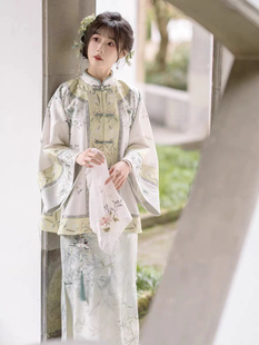 【出租女款汉服】川黛时光柳扶风国风复原感重工刺绣中式褂子旗袍
