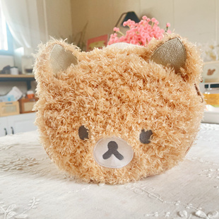 日单卡通可爱轻松熊手提化妆包立体洗漱包便携式首饰收纳包