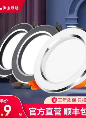 佛山照明筒灯led灯嵌入式孔灯天花灯射灯洞灯客厅吊顶家用牛眼灯