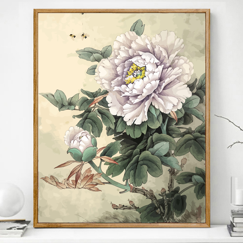 数字油画diy填充画画填色油彩画手工涂色丙烯艺术花卉手绘装饰画图片