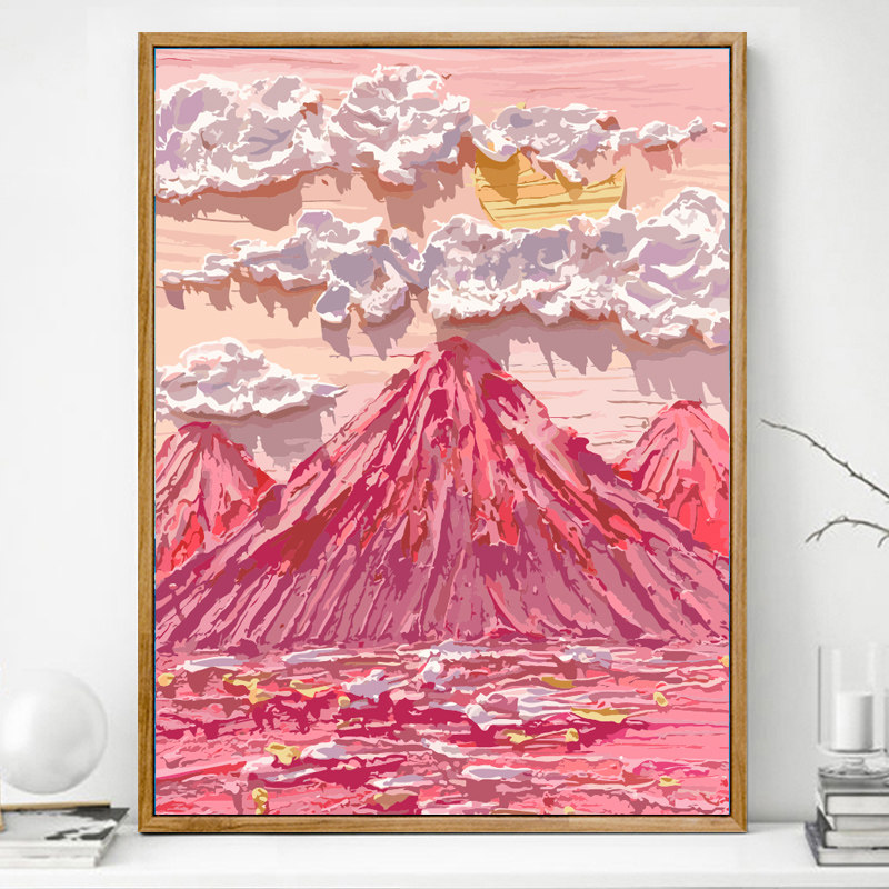 画画diy数字油画填充治愈涂画颜料手工手绘填色礼物油彩涂色风景