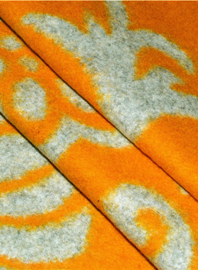 品牌订单 明媚靓丽黄色浅灰提花针织羊毛时装面料 外套半裙连衣裙