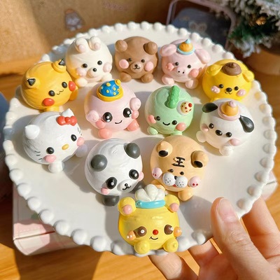 3D小兔子小熊动物甜品装饰可食用