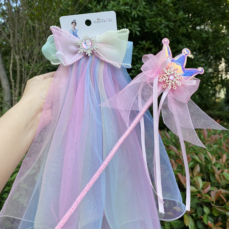 小女孩超仙皇冠头纱网纱头饰