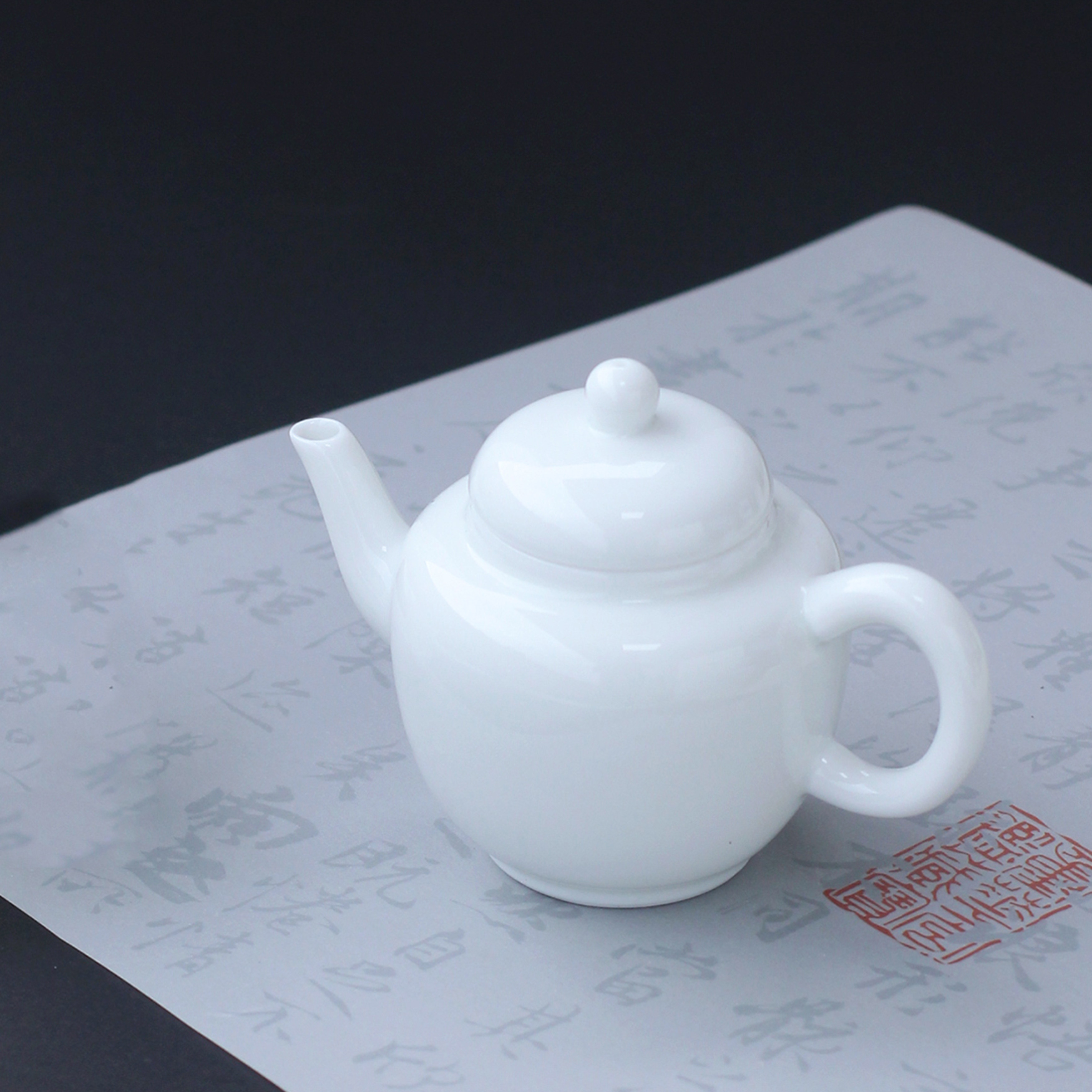景德镇高温白瓷手把壶单人泡茶壶图片