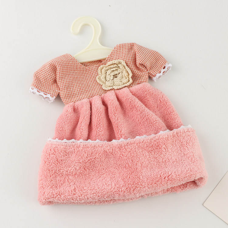 千鸟格裙子擦手巾挂饰厨房卫生间抹手布韩版可爱洗手擦干毛巾北欧