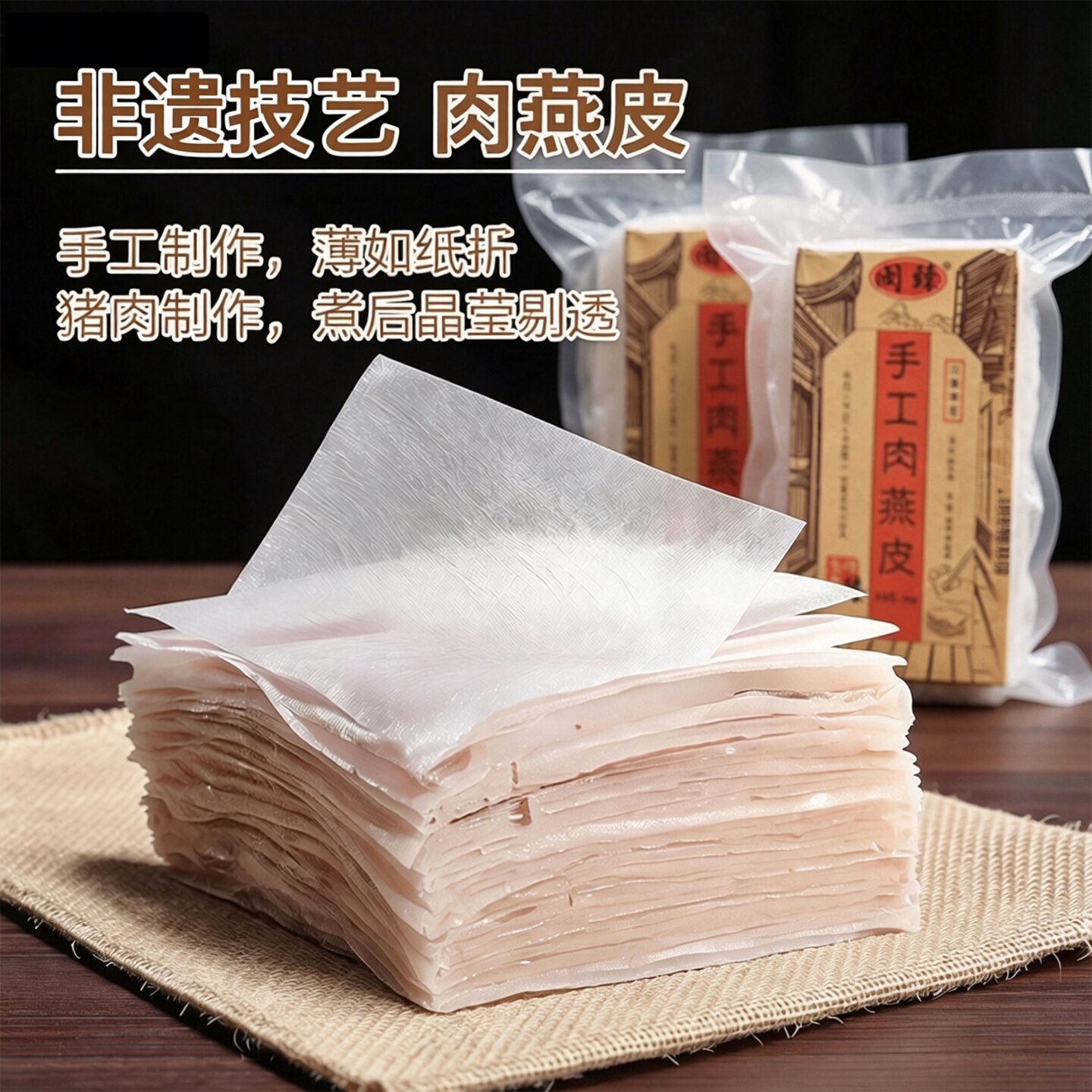 闽臻馄饨肉燕皮手工制作图片