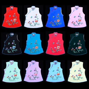 女短坎京剧豫剧戏曲卖水服装配件丫鬟小姐花旦马甲短坎肩背心小孩