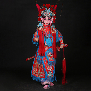 儿童女改良靠 京剧戏曲武旦刀马旦扈三娘服装女靠刀马旦六一演出