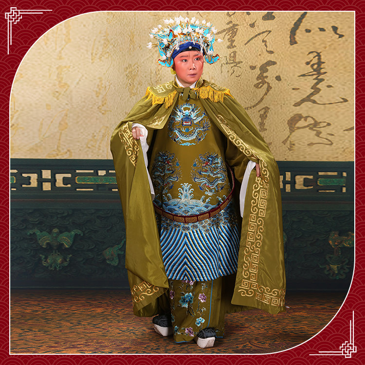 京剧粤剧戏曲古装演出服装杨门女将佘太君蟒袍绣花斗篷 老旦披风