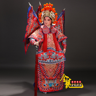 正龙戏装大缎钉字锦男靠京剧戏曲舞台演出将军武生戏服武将男大靠