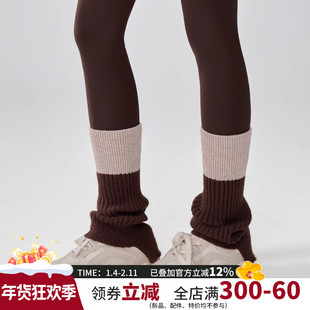 专业运动袜套女秋冬保暖长筒跑步瑜伽小腿袜新款普拉提显瘦堆堆袜