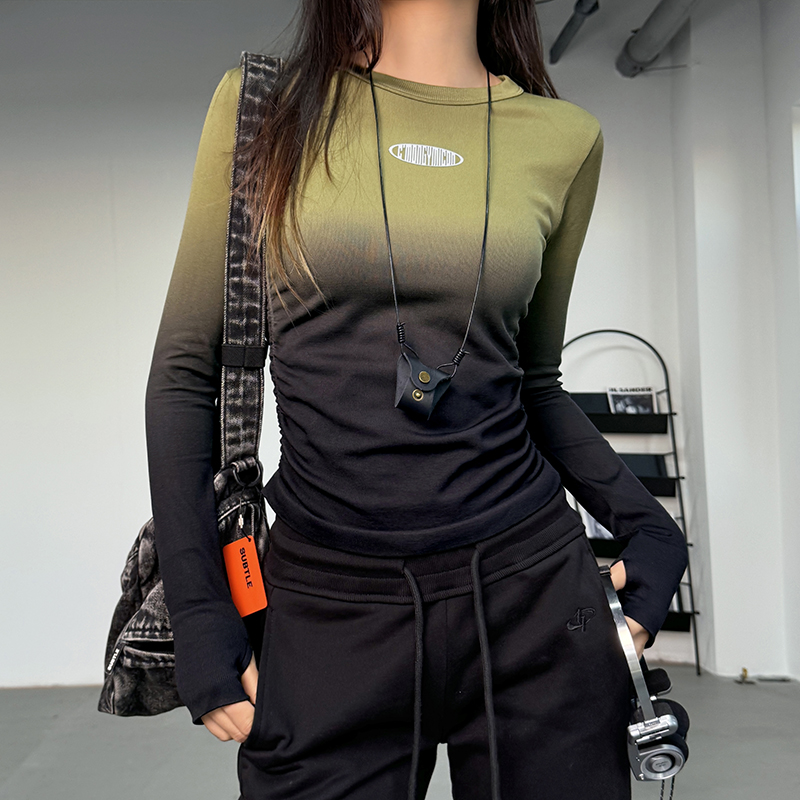 云端贝壳长袖紧身锦纶