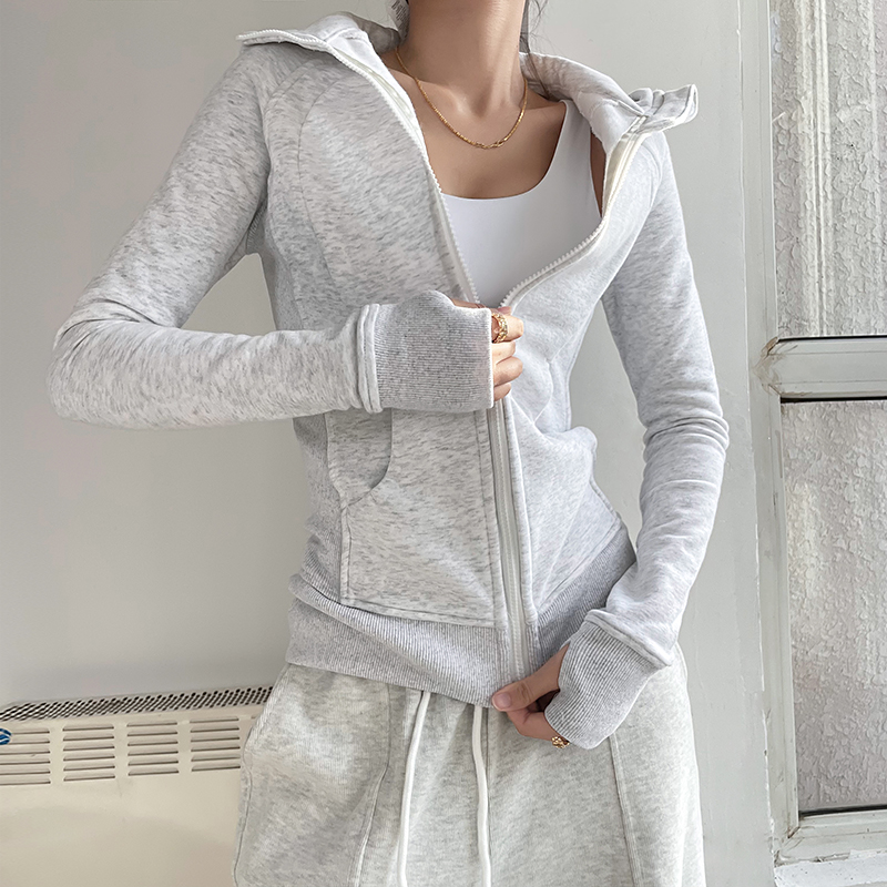 云端瑜伽外套健身连帽女