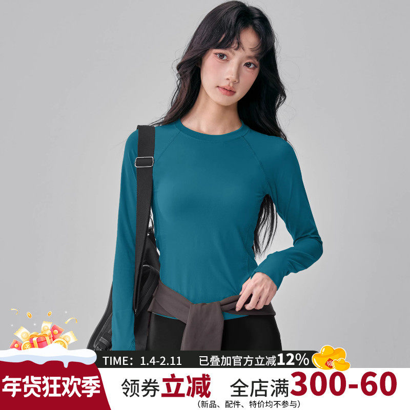 百搭瑜伽服上衣女长袖速干修身显瘦运动T恤跑步健身t恤秋冬新款