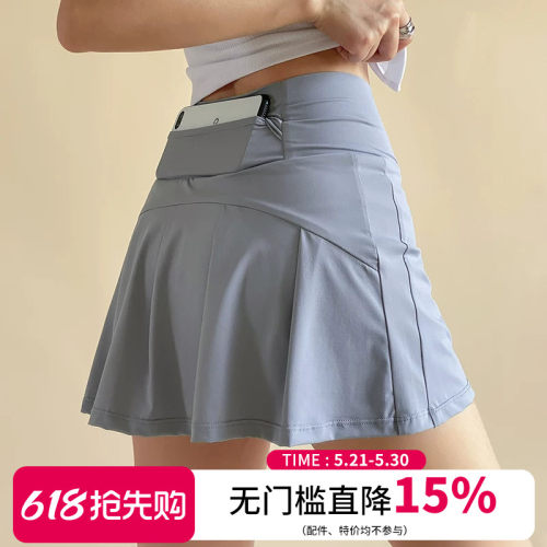 宋站女跑步瑜伽短裤假两件