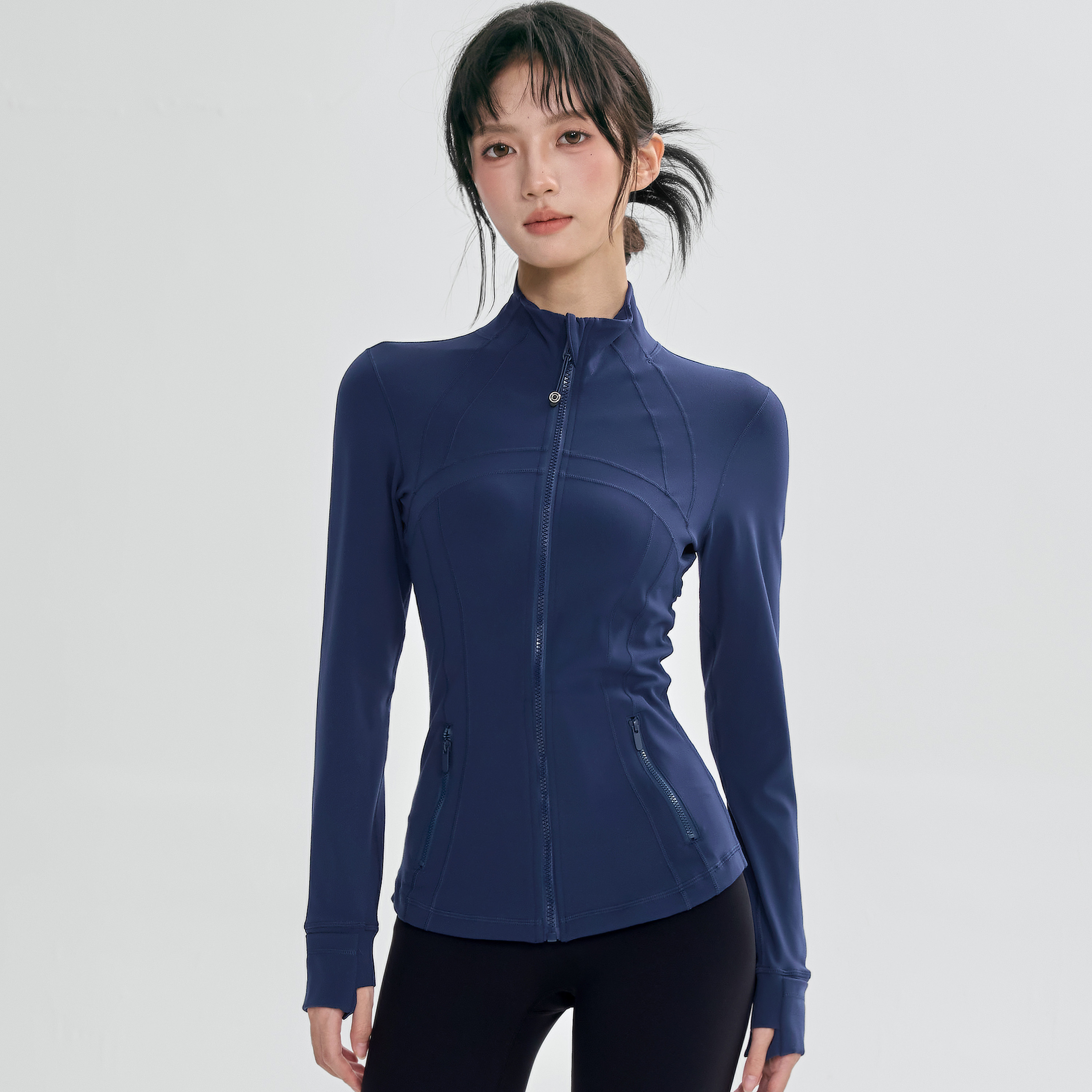 修身显瘦运动外套女弹力拉链立领