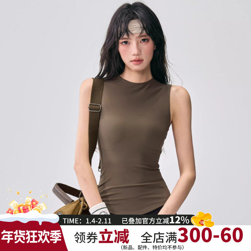 云端贝壳无袖瑜伽服背心女修身显瘦运动上衣2025新款跑步健身T恤,运动服/休闲服装,运动背心,淘宝优惠券,粉丝福利购,淘宝优惠卷