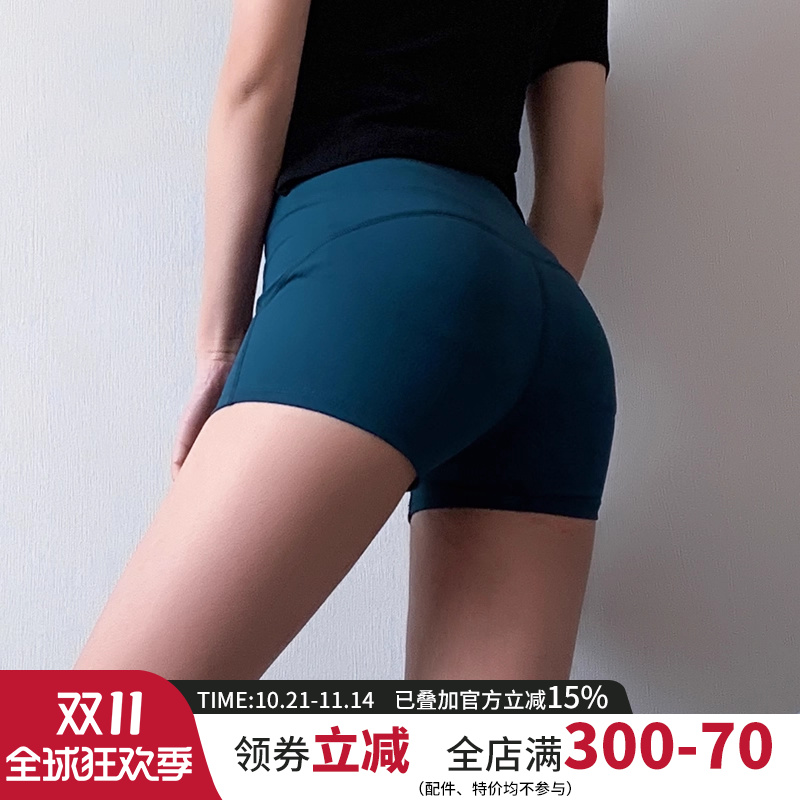提臀高腰健身短裤女紧身透气打底瑜伽裤跑步训练高弹力运动热裤夏