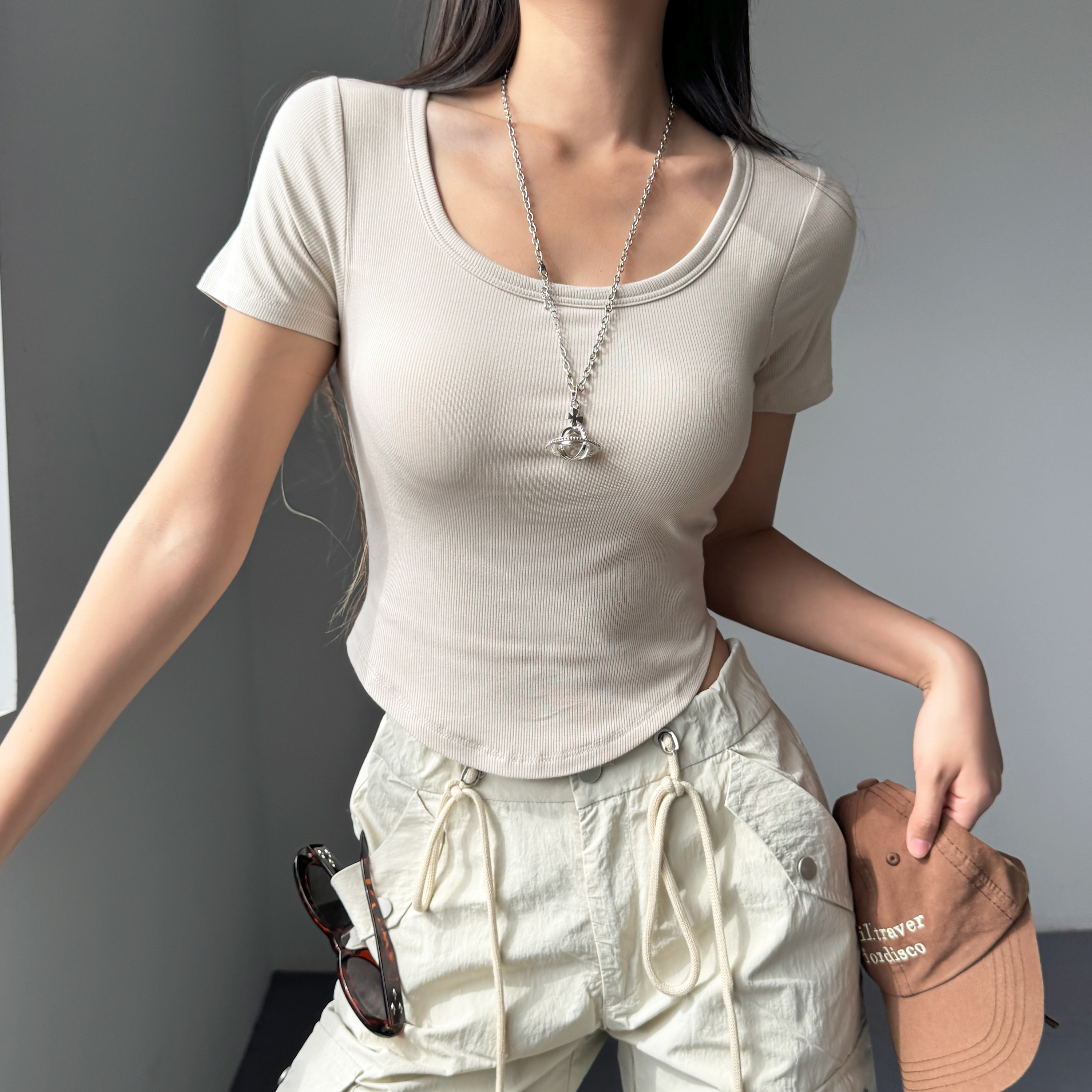 云端贝壳瑜伽短袖运动T恤瑜伽服