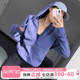 休闲宽松显瘦运动上衣女半拉链瑜伽服卫衣连帽健身上衣长袖 秋冬款