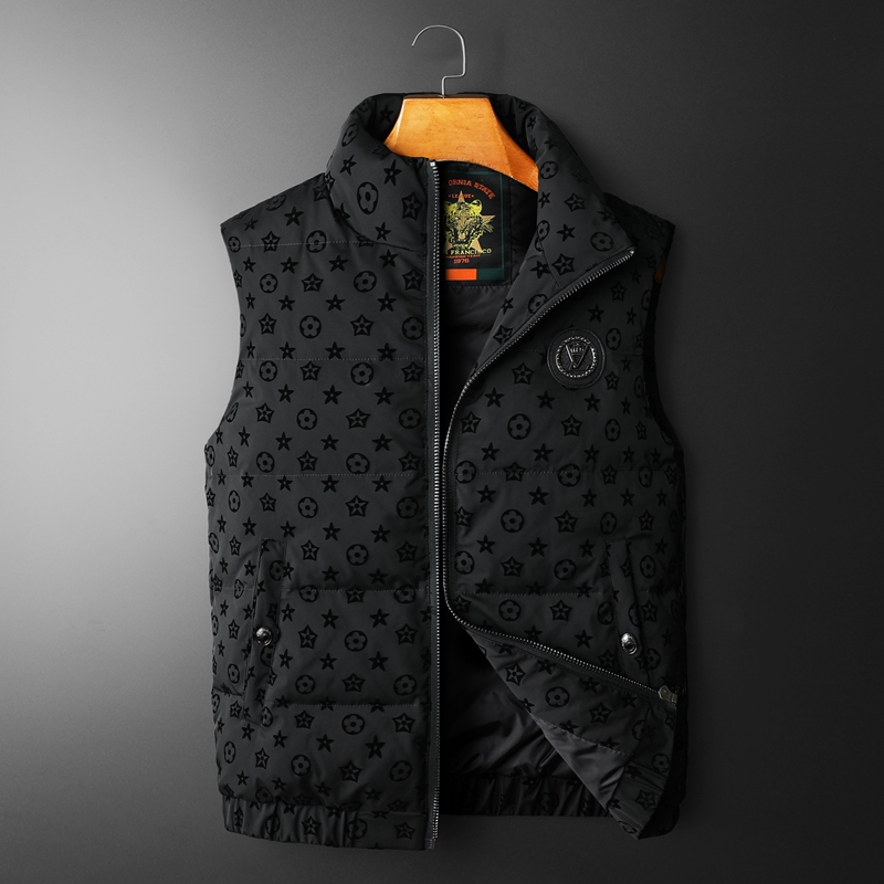 2022冬季新款高品质90%白鸭绒羽绒马甲9902P255平铺黑色，男装羽绒服，钱塘6011