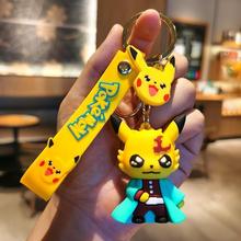 Pokemon Keychain Pikachu Anime Action Figure Toy Kawaii Cart