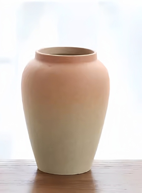 大口径素烧陶瓷水培花瓶摆件