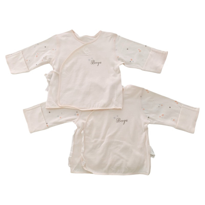 2 PIECES OF 0-3 MONTHS SPRING AND SUMMER NEWBORN BABY HALF-BACK BABY COTTON MONK BABY TOP BONELESS