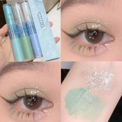 cappuvini双头液体眼影卧蚕提亮液滴泪妆哑光亮片珠光