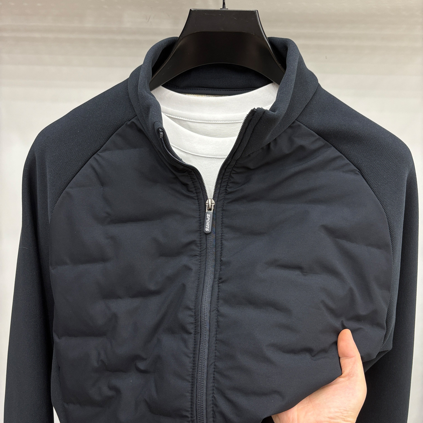 2025秋冬季绵羊毛充绒加厚男士夹克外套男宽松新款拼接开衫上衣