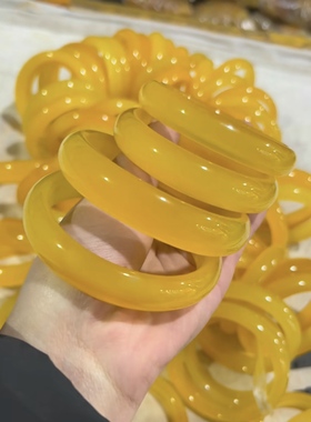 新品促销天然巴西玉髓镯子女款圆手环招财黄玛瑙饰品礼物原创设计