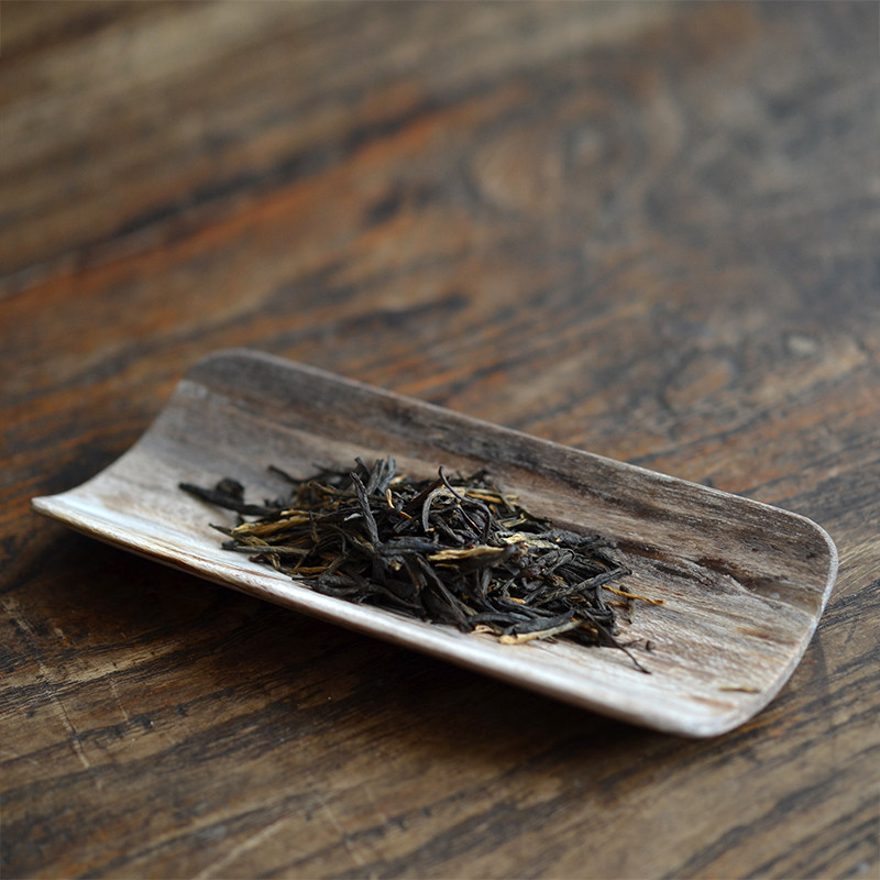 朴水仙堂 亿光岁月 木化石茶则\茶巾托 附赠茶巾
