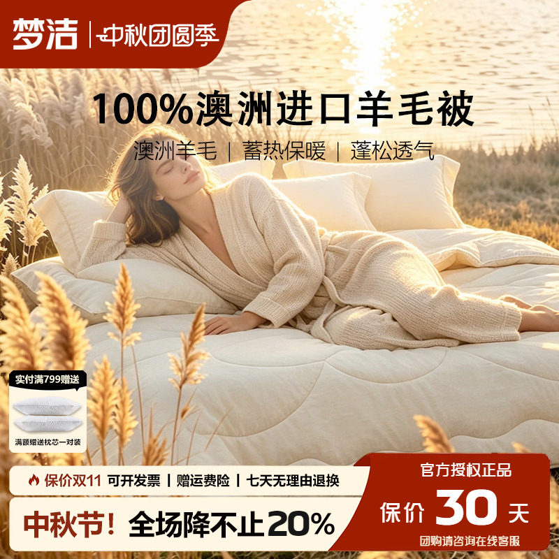 梦洁澳洲进口羊毛被冬被