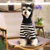 泰迪比熊雪纳瑞小型犬宠物猫咪卫衣 条纹针织衫 狗狗衣服秋冬装 新款