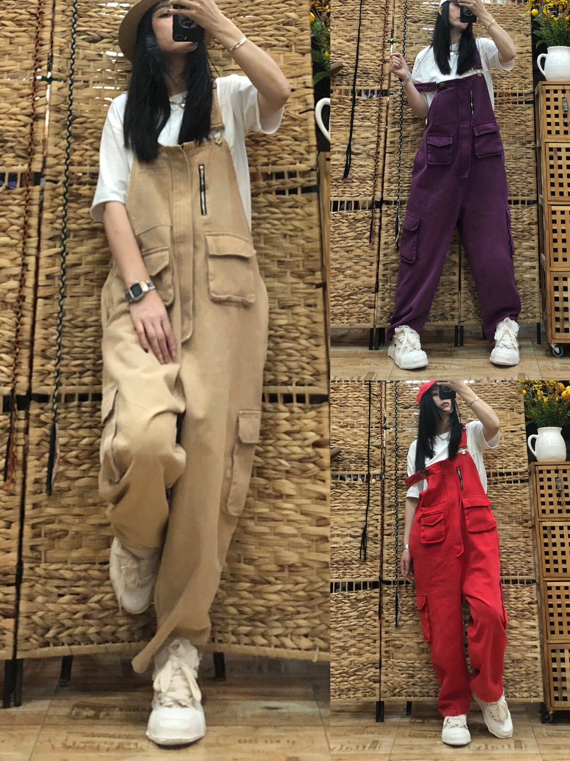 时尚减龄牛仔背带裤女2023年春季新款宽松显瘦水洗做旧个性工装裤