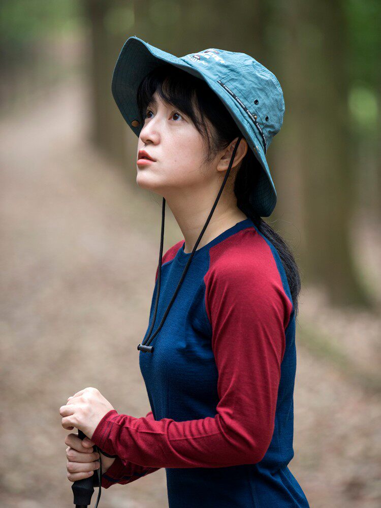 Skal 美利奴羊毛 运动150 女款圆领长袖基础层 藏青/紫红
