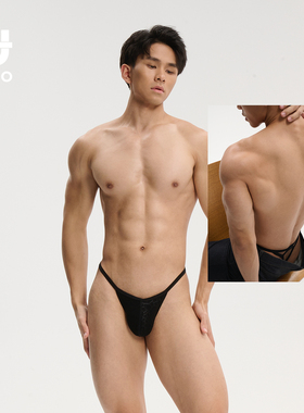 UPRO柚璞蛇鳞高开叉镂空男士内裤三角内衣U凸低腰薄款高弹