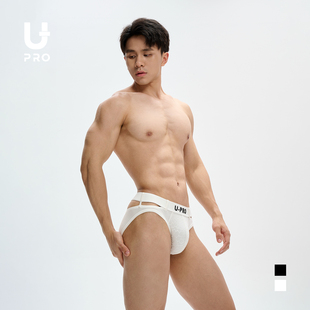 UPRO柚璞三角时尚性感黑白挖孔牛仔风个性男士内衣内裤